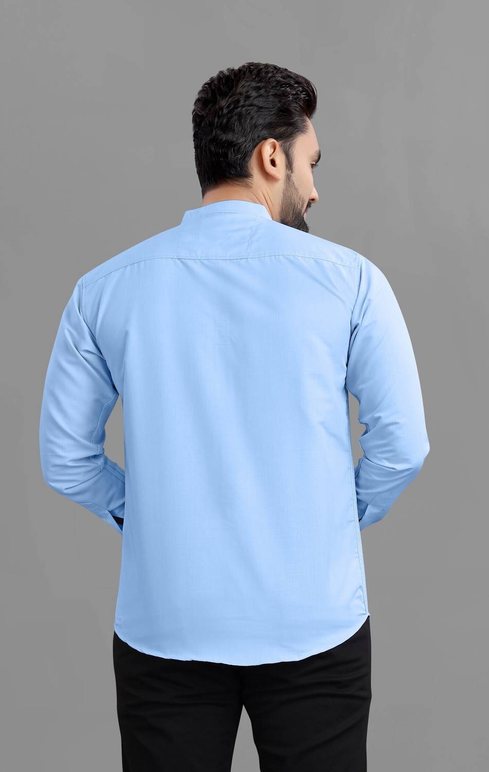 RAHUL Men Solid Casual Light Blue Shirt - Image 2