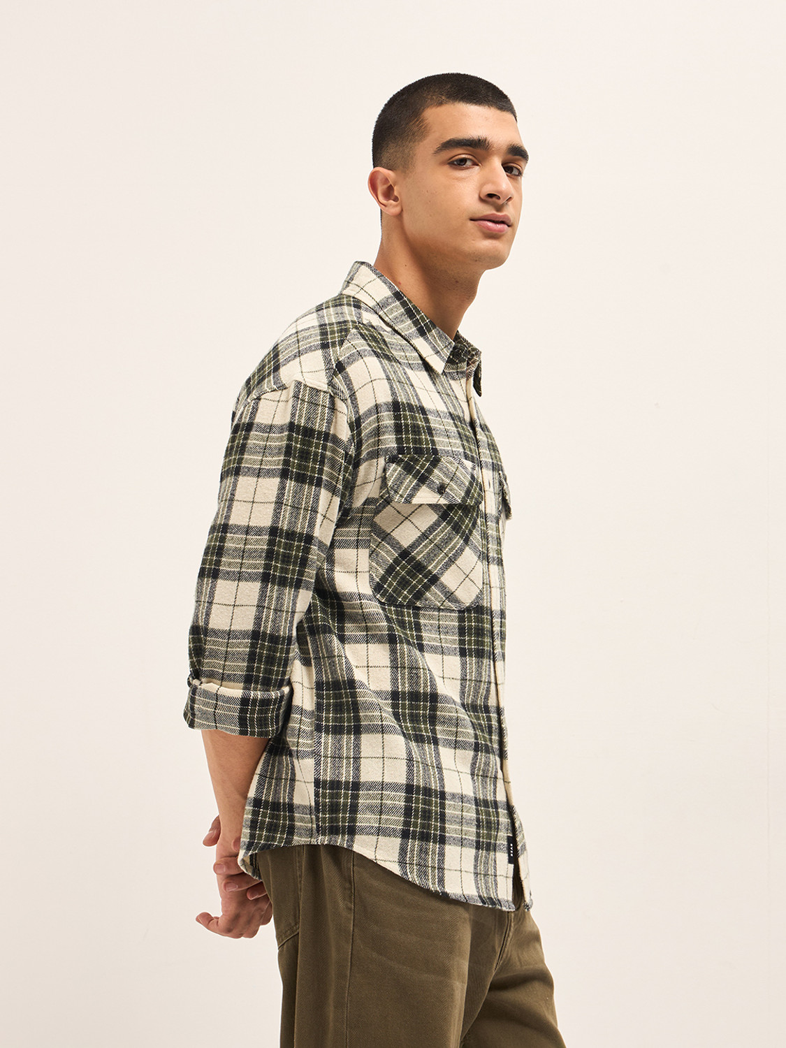 Image of THE BEAR HOUSE Men Checkered Casual Multicolor Shirt