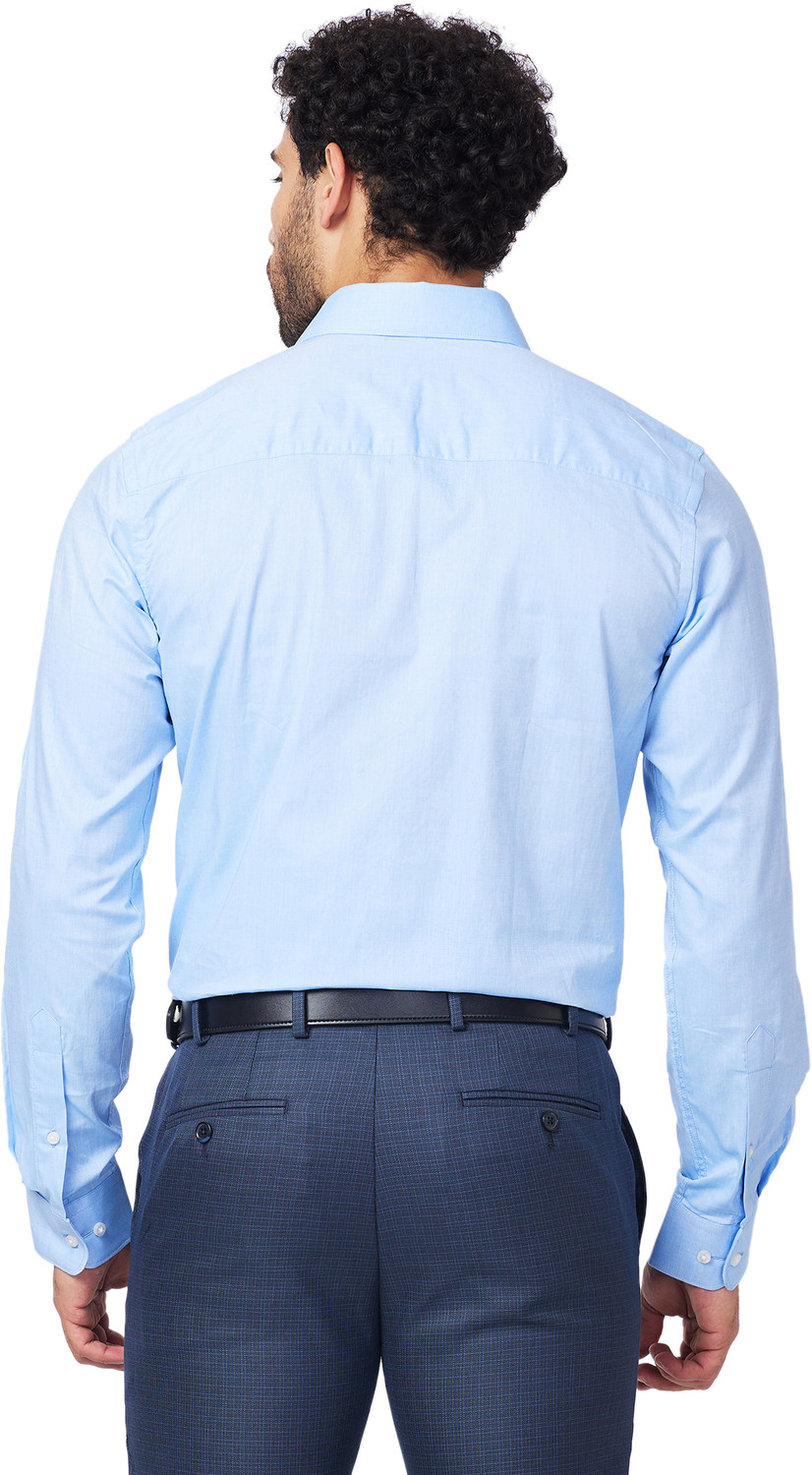 Image of Raymond Men Solid Formal Light Blue Shirt