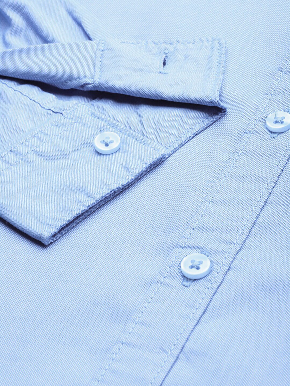 Image of The Indian Garage Co. Men Solid Formal Blue Shirt