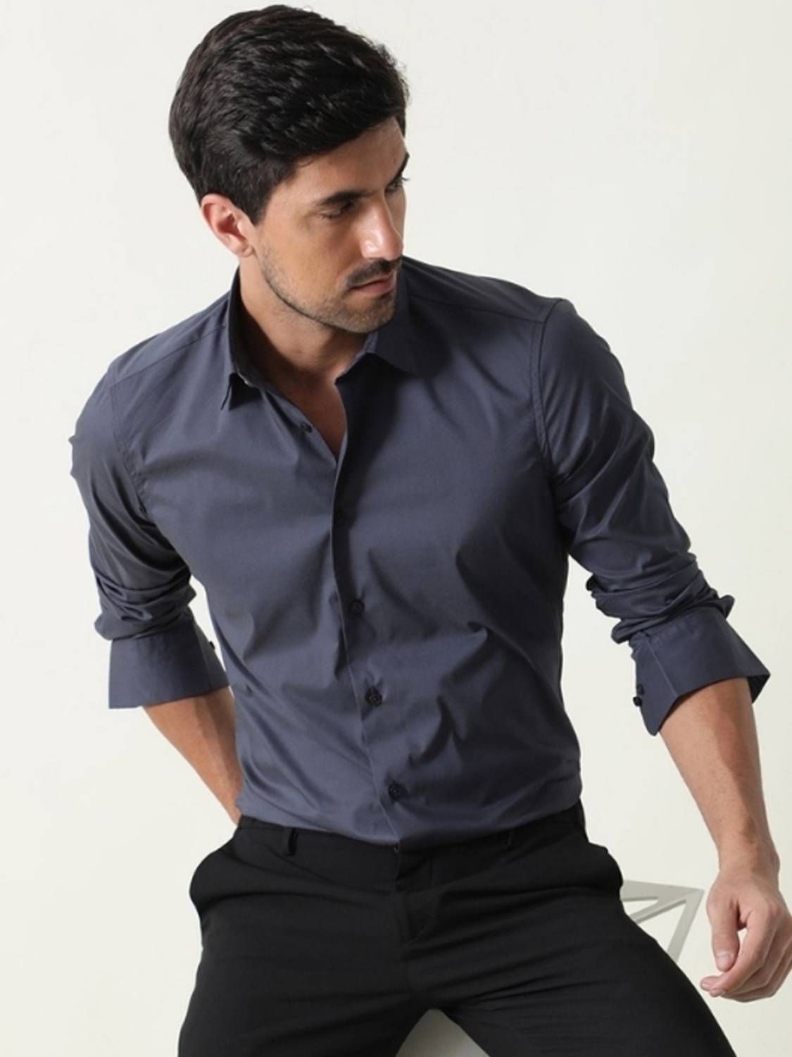 URBANICE Men Grey Casual Shirt - Image 1
