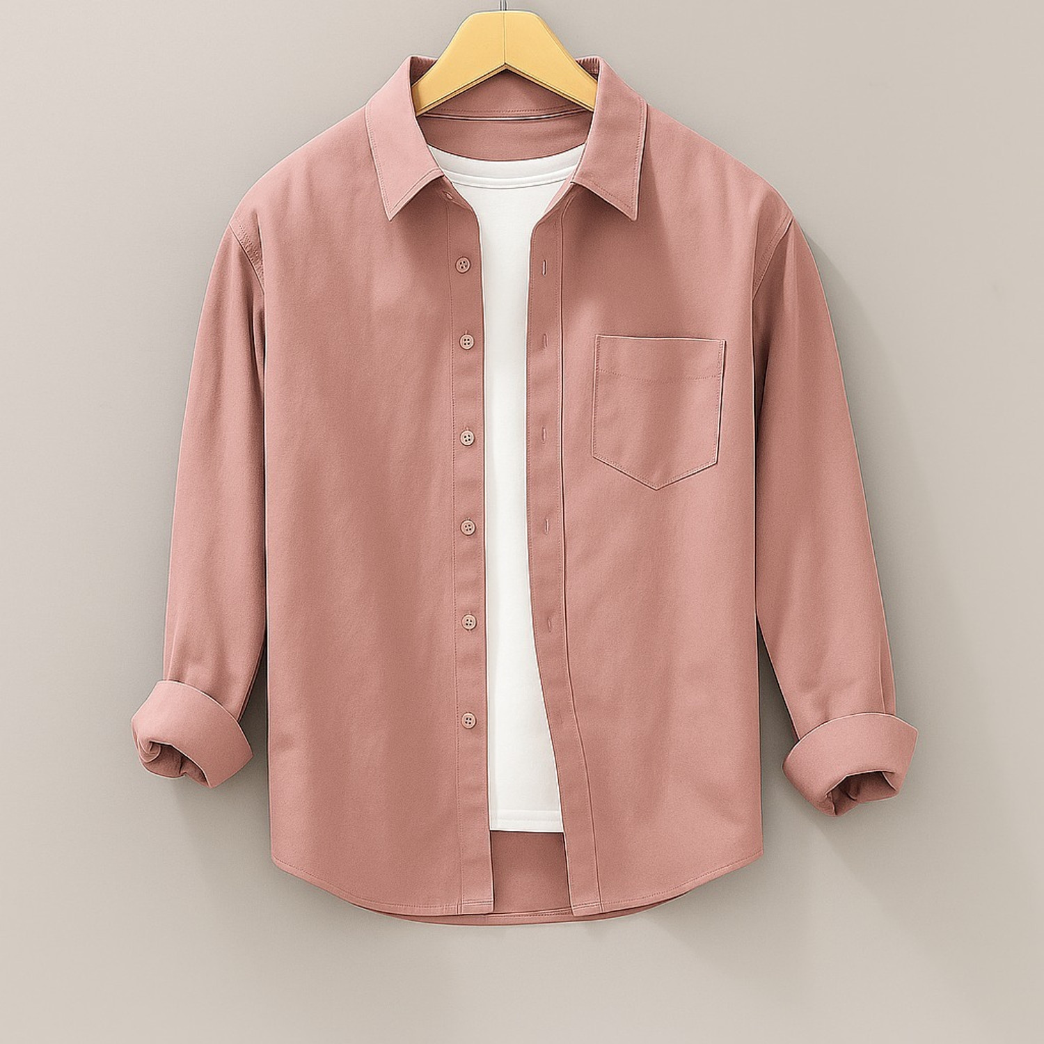 Image of MORLY Men Solid Casual Orange Shirt