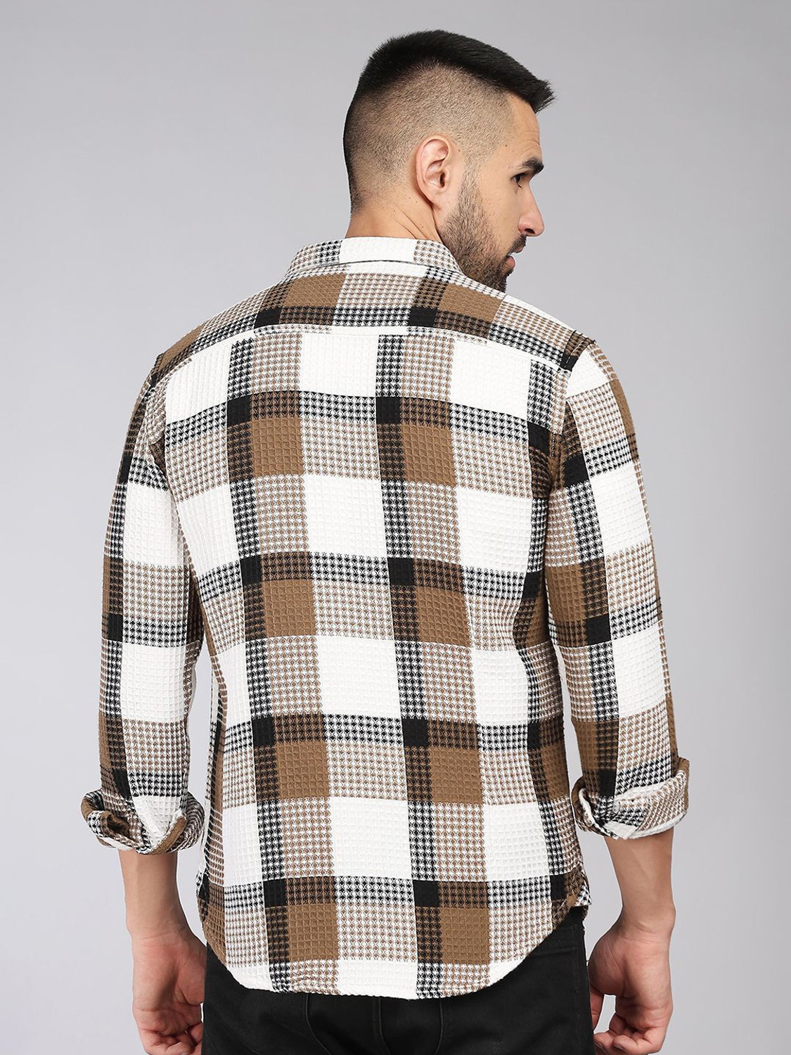 Image of HERE&NOW Men Checkered Casual Multicolor Shirt