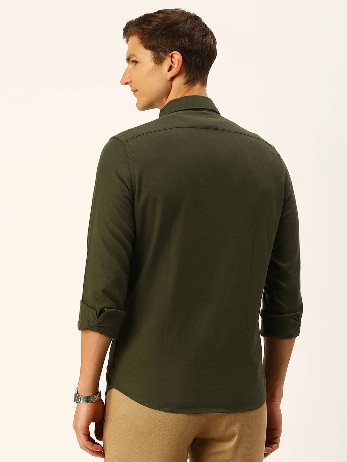 THOMAS SCOTT Men Dark Green Casual Shirt - Image 2