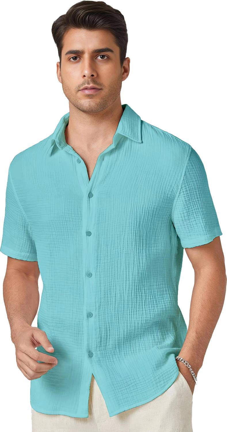 METRONAUT Men Light Blue Formal Shirt