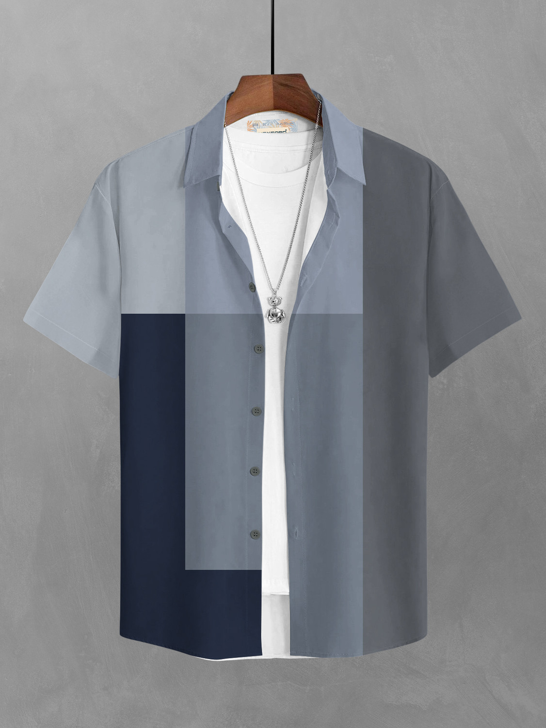 Image of Bullmer Men Printed Casual Multicolor Shirt