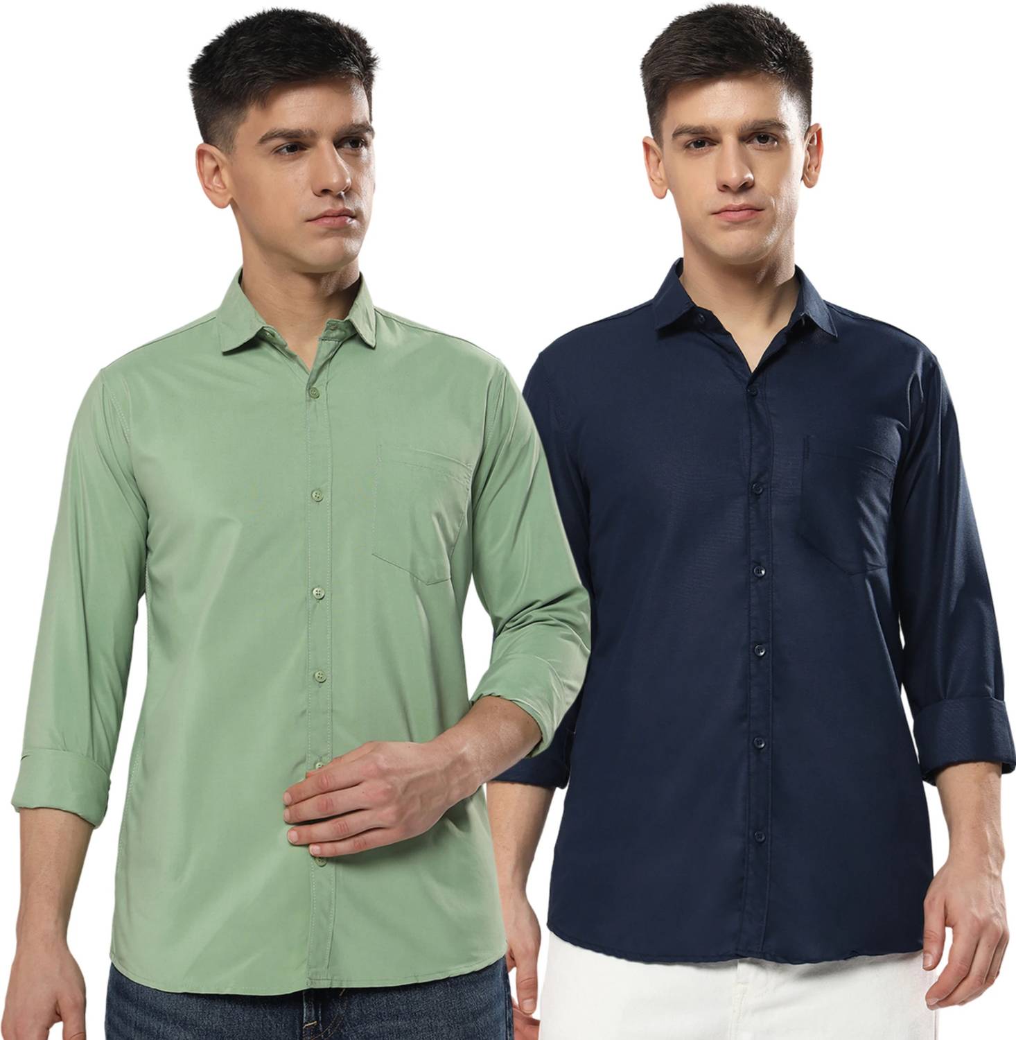 youth first Men Relaxed Fit Fit Solid Spread Collar Formal Shirt