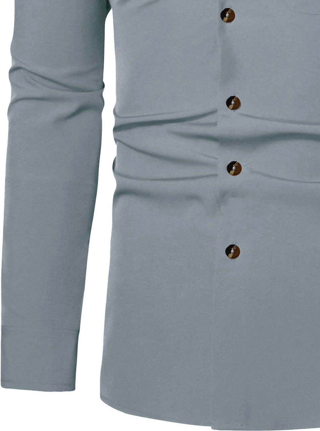Image of BHUVIKOO Men Solid Casual Grey Shirt