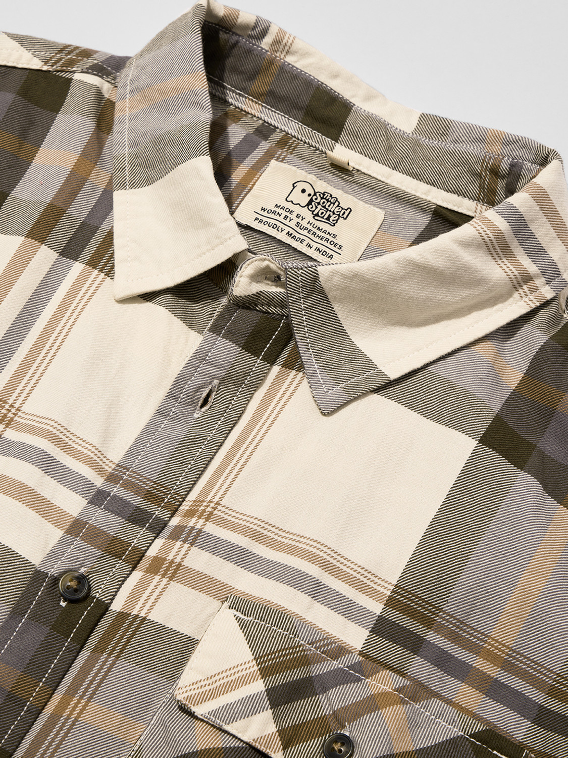 Image of The Souled Store Men Checkered Casual Multicolor Shirt