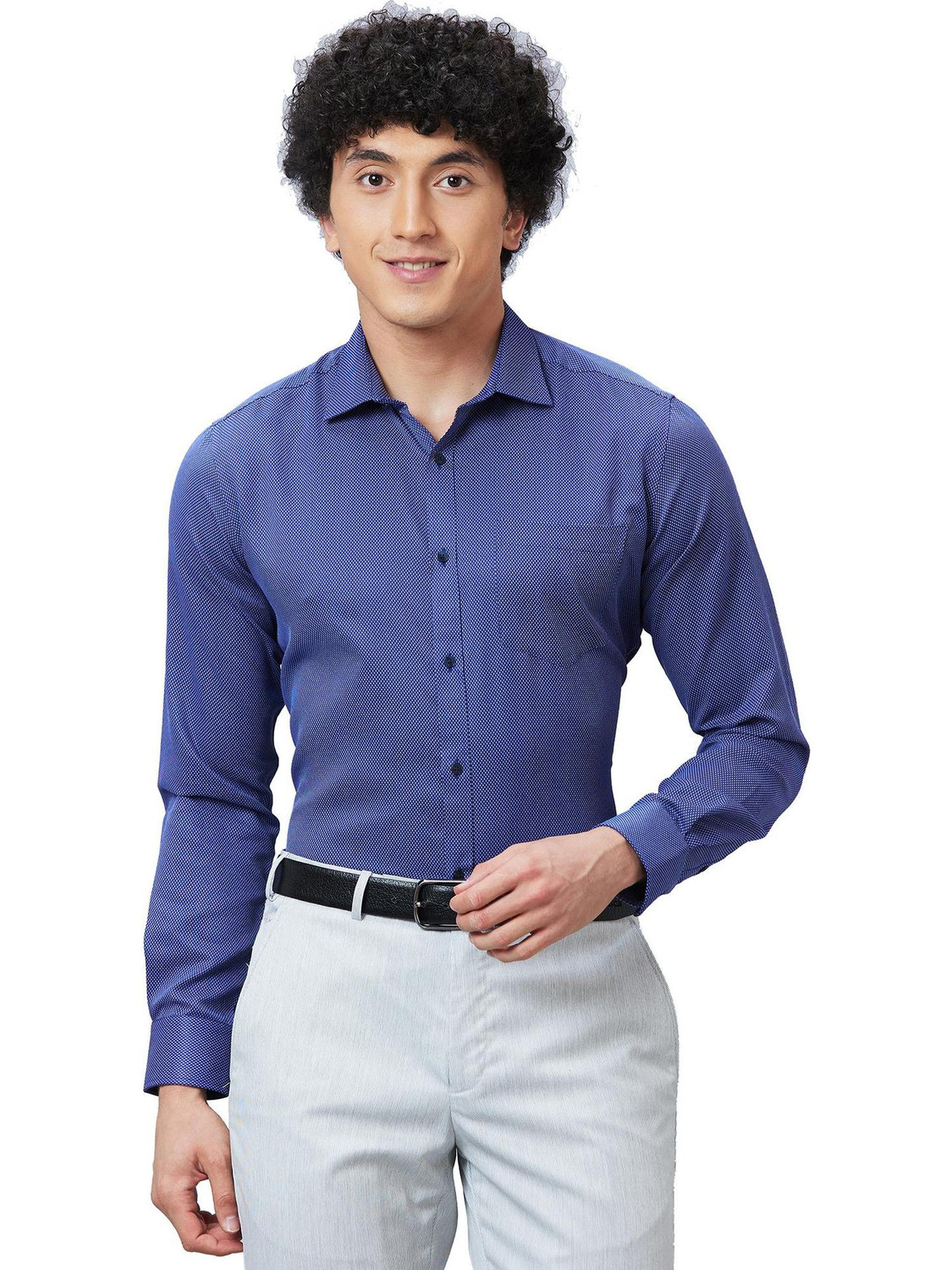 Image of PARK AVENUE Men Slim Fit Checkered Formal Shirt