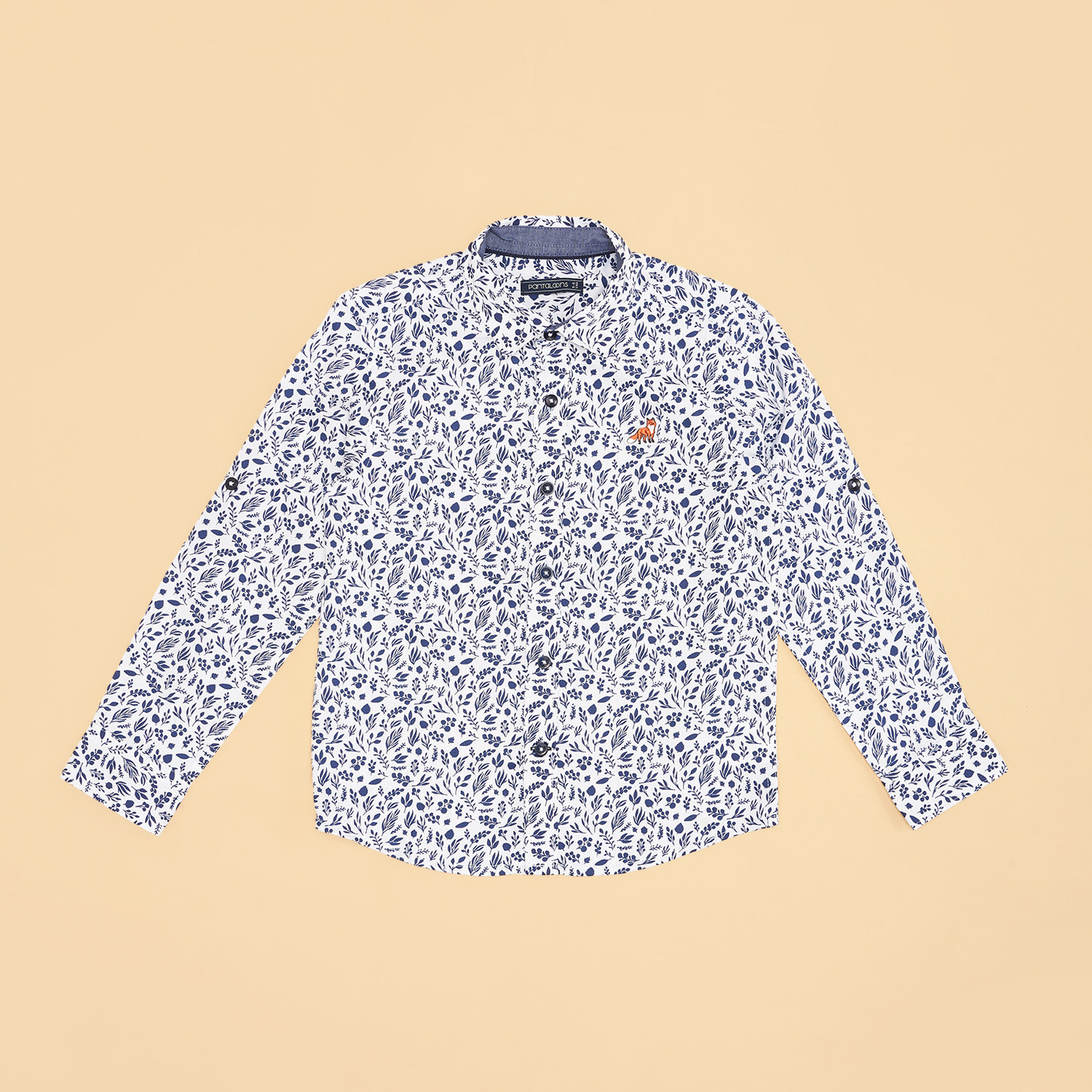 Image of Pantaloons Junior Boys Printed Casual Light Blue Shirt
