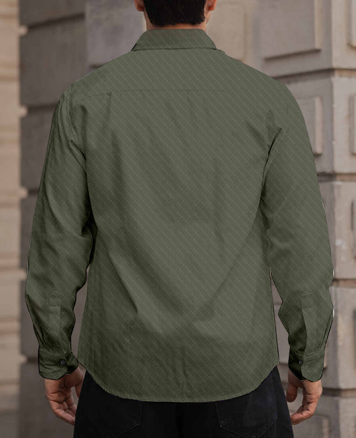 Image of Shubhlakshmi Men Self Design Casual Green Shirt