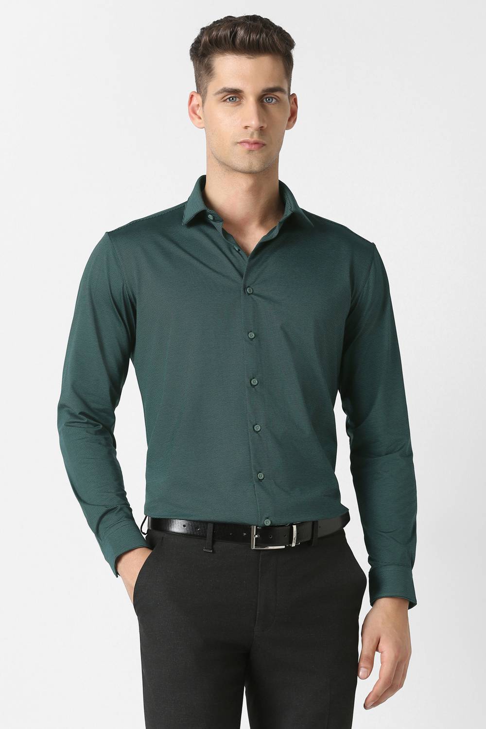 VAN HEUSEN Men Striped Formal Blue Shirt price history chart and lowest price