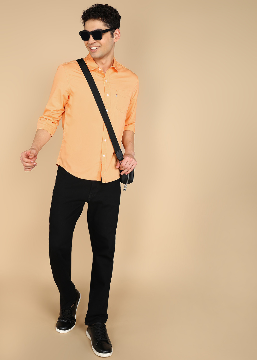 Image of LEVI'S Men Solid Casual Orange Shirt
