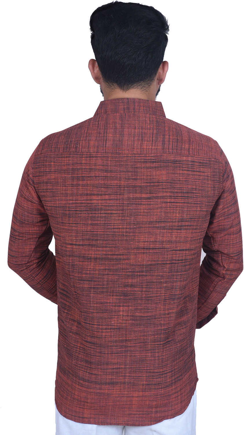 Image of W S TEXTILE Men Self Design Casual Blue, Red Shirt