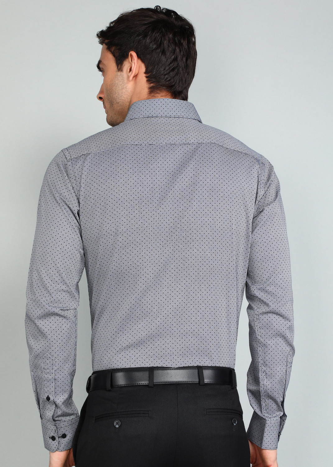Image of Raymond Men Printed Formal Black Shirt