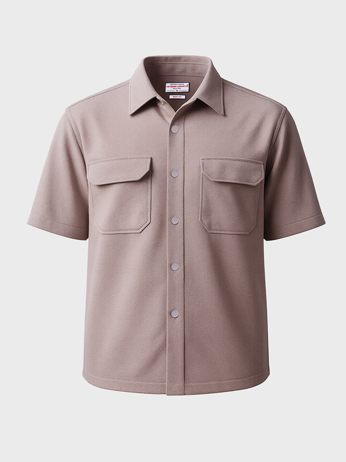 Image of The Indian Garage Co. Men Self Design Casual Grey Shirt