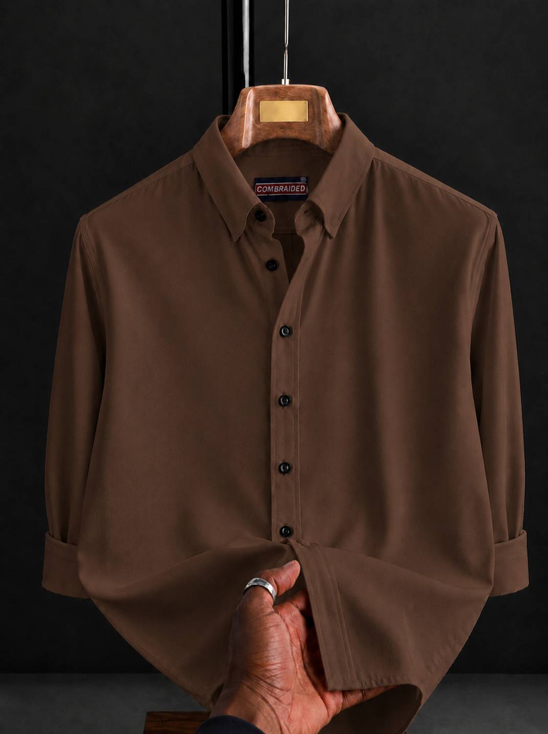 COMBRAIDED Men Brown Casual Shirt - Image 1