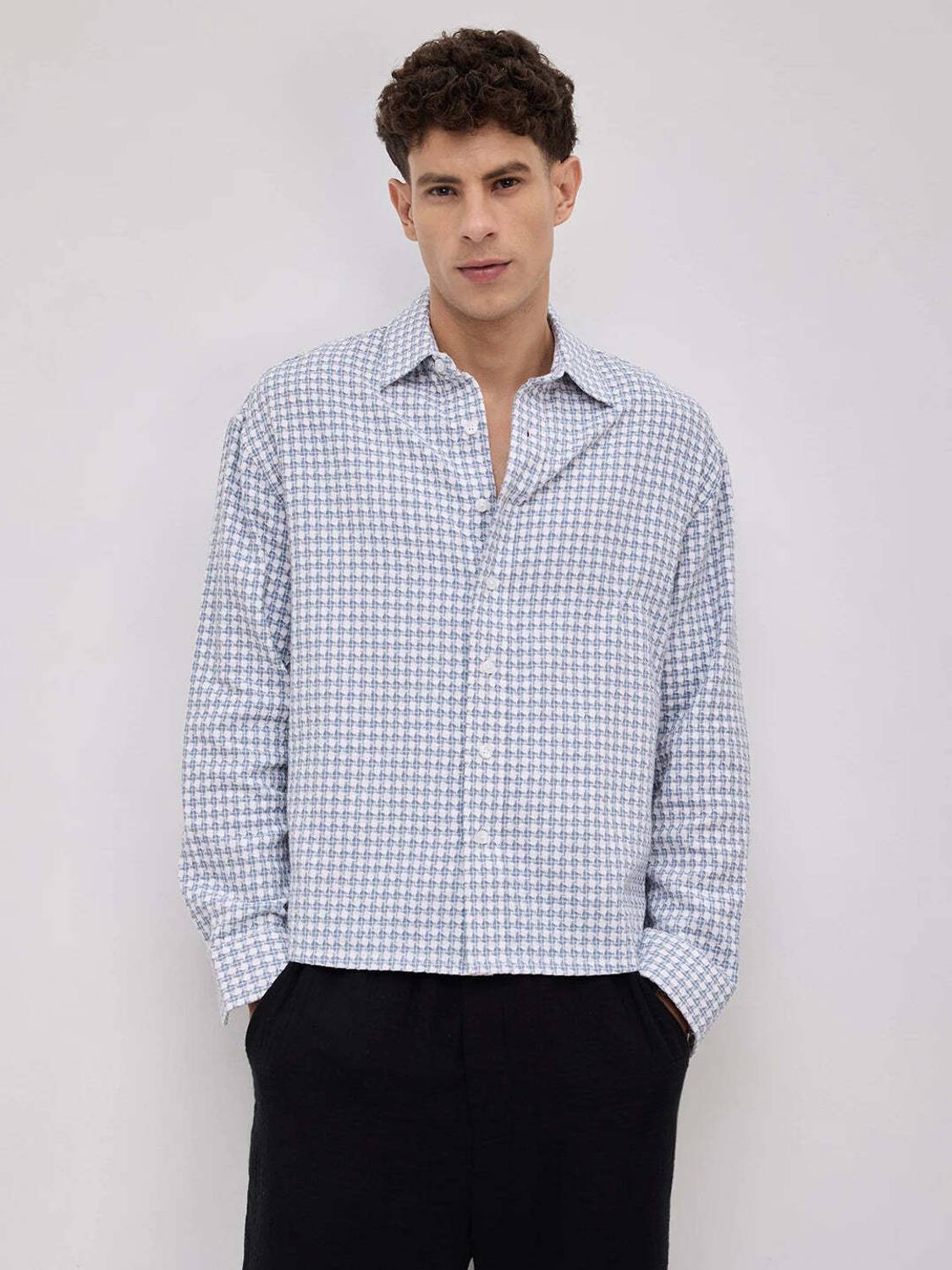 VASTRADO Men Blue Checkered Shirt - Image 5