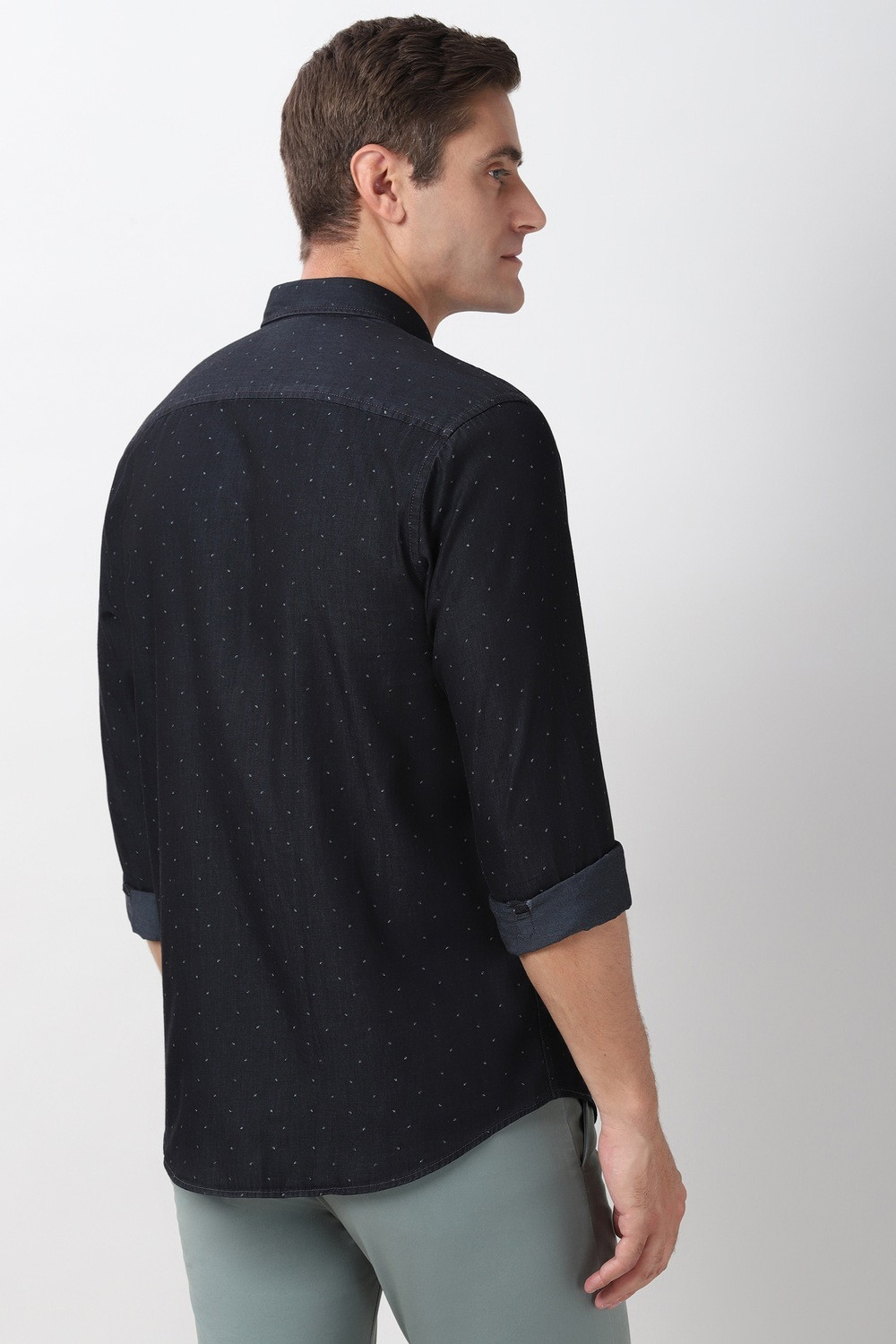 Image of PETER ENGLAND Men Printed Casual Black Shirt