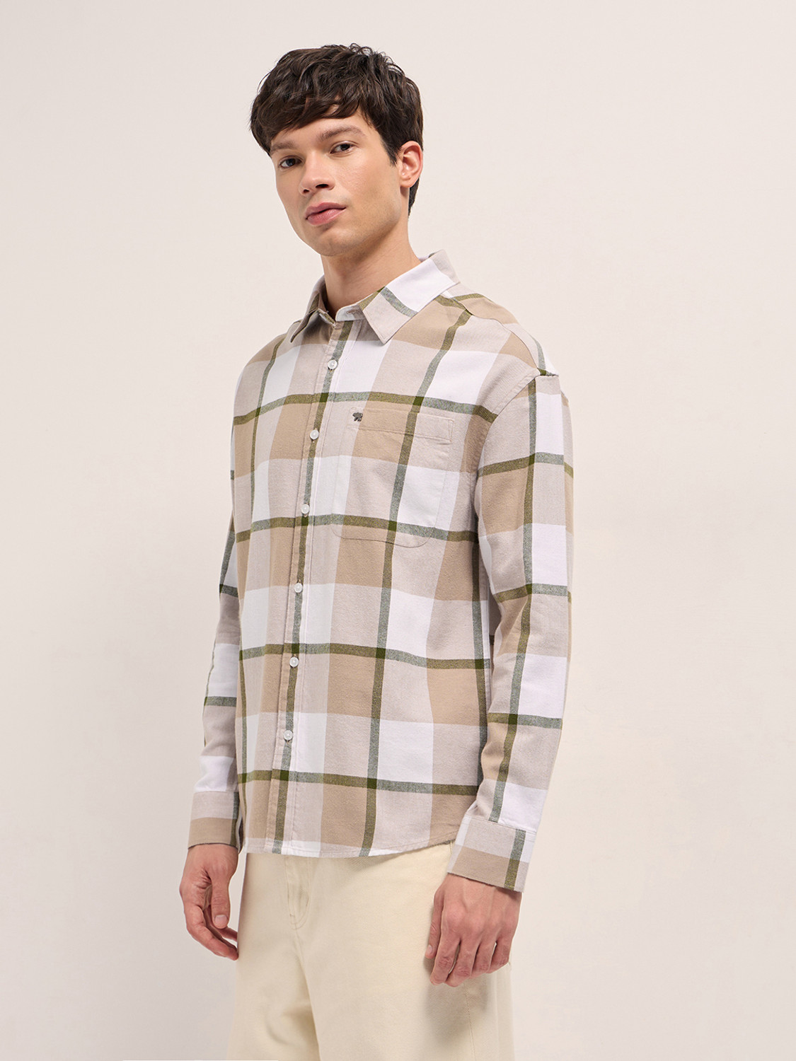 Image of THE BEAR HOUSE Men Checkered Casual Multicolor Shirt