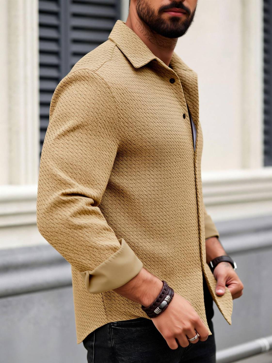 FORCE Men Beige Casual Shirt - Image 2
