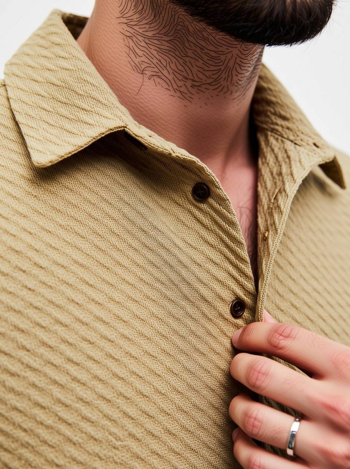 FORCE Men Beige Casual Shirt - Image 3