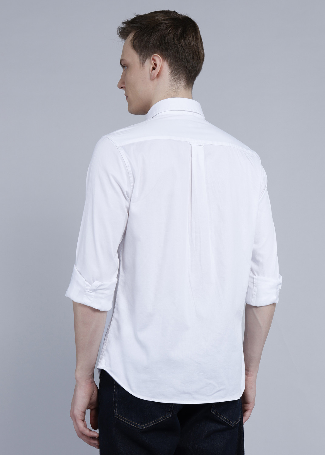 Image of U.S. POLO ASSN. Men Solid Casual White Shirt
