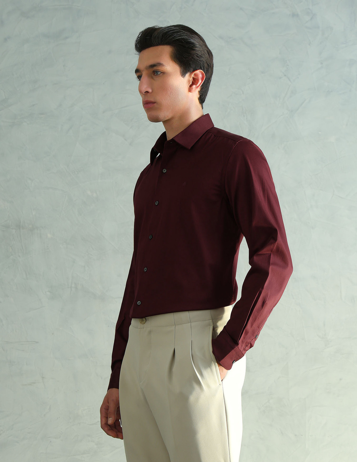 Image of Arrow Newyork Men Solid Formal Red Shirt