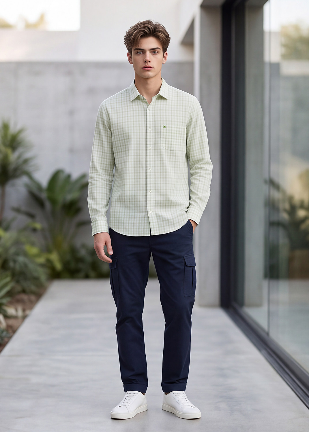 Image of KILLER Men Slim Fit Checkered Casual Shirt