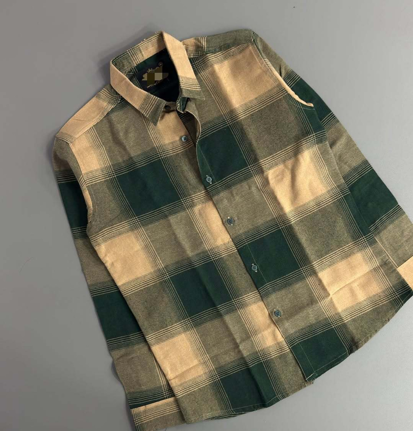 Image of TREN Men Checkered Casual Green Shirt