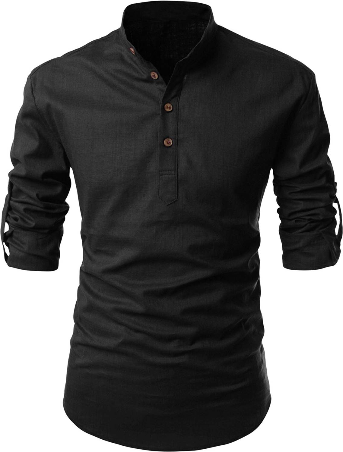 Whipcord Men Solid Casual Black Shirt