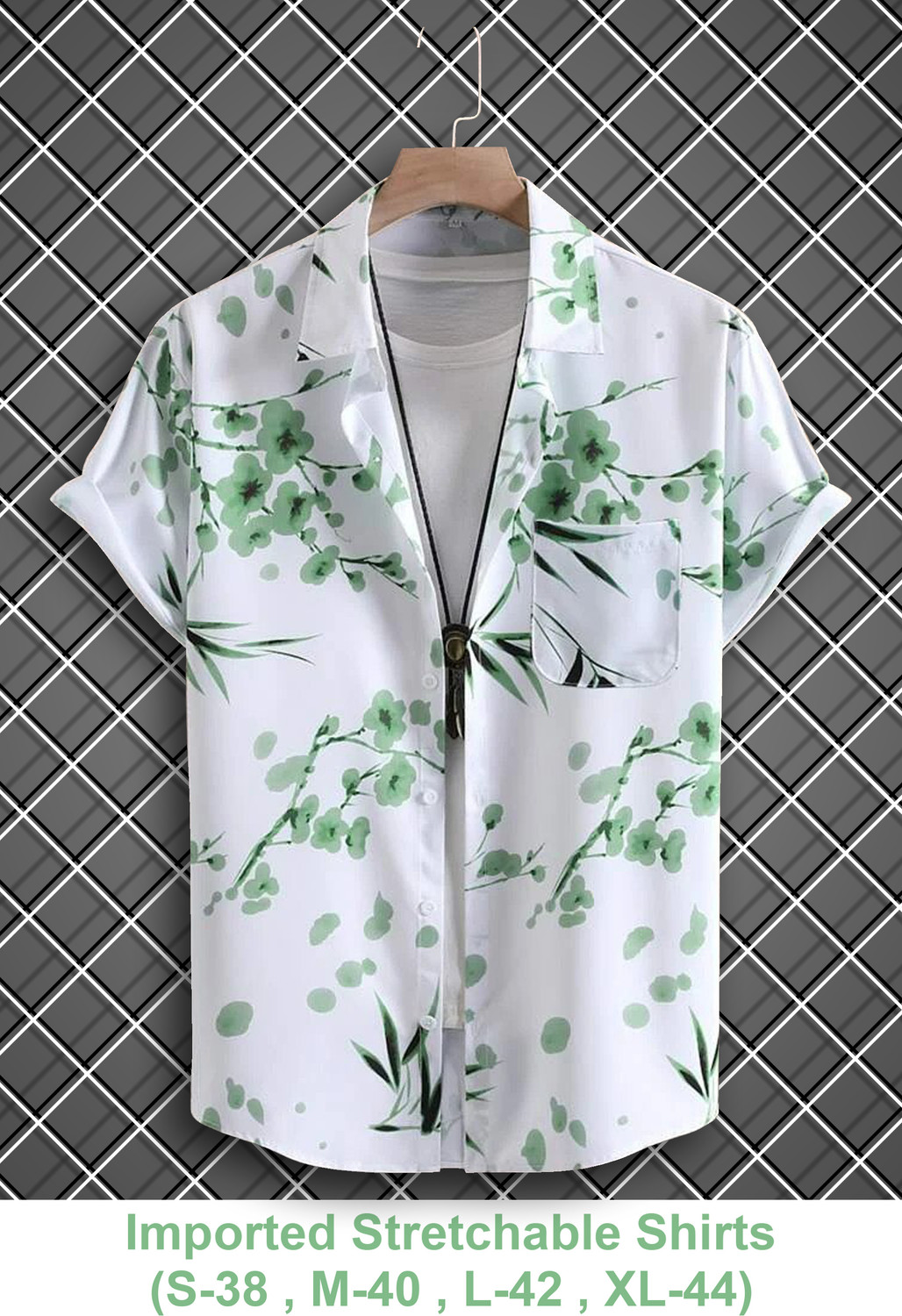 Image of HouseOfCommon Men Printed Casual White Shirt