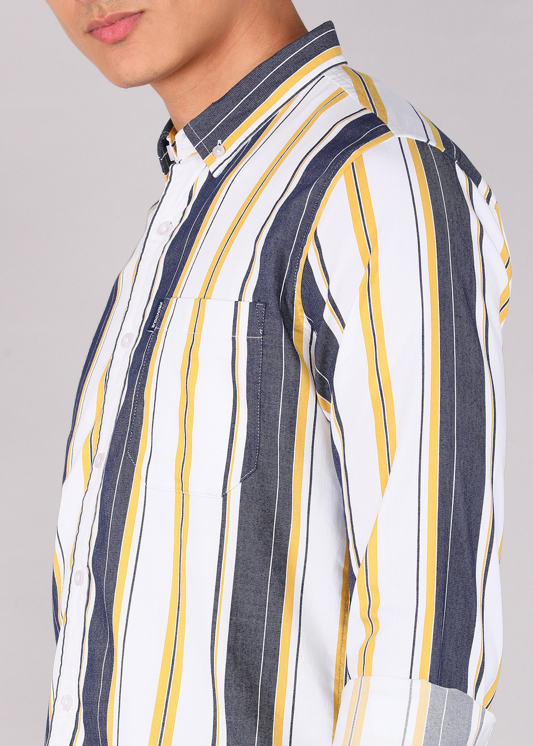 Image of PROVOGUE Men Striped Casual Multicolor Shirt