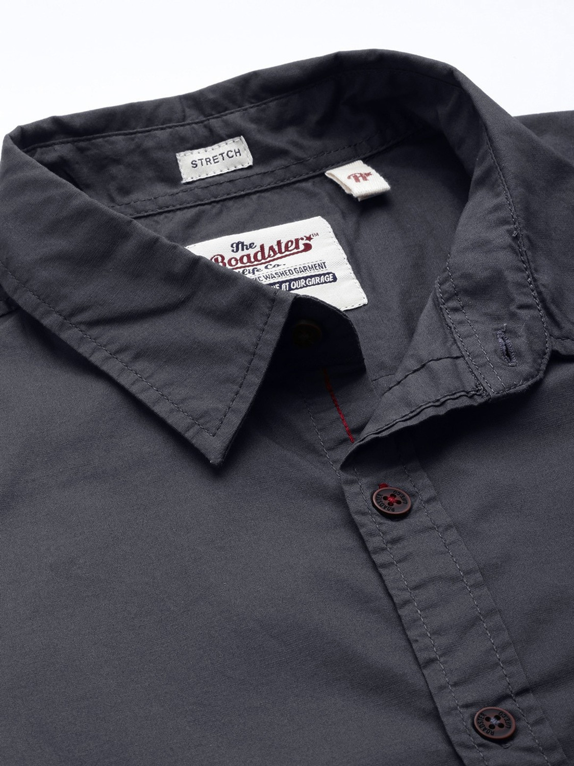 Image of Roadster Men Solid Casual Grey Shirt