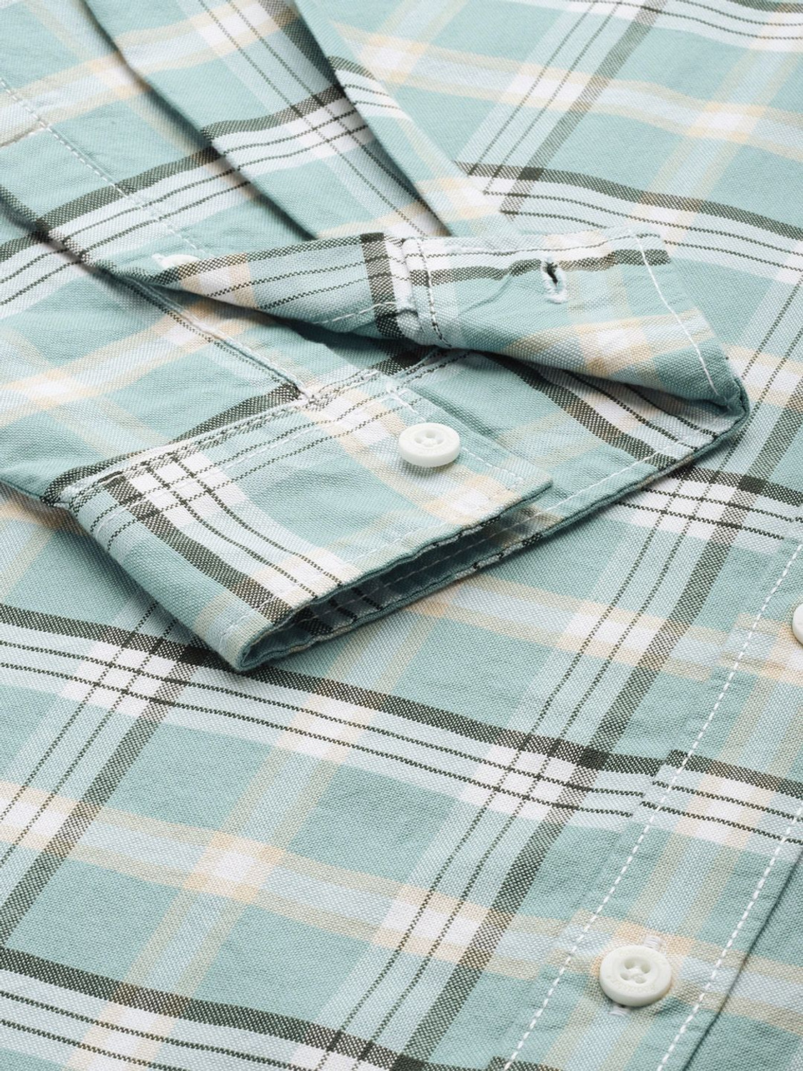 Image of Roadster Men Checkered Casual Blue Shirt
