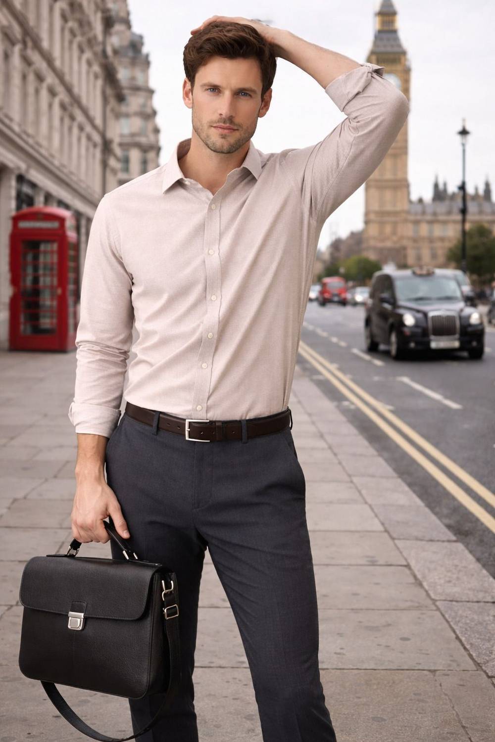 BEEDARK Men Solid Formal White Shirt