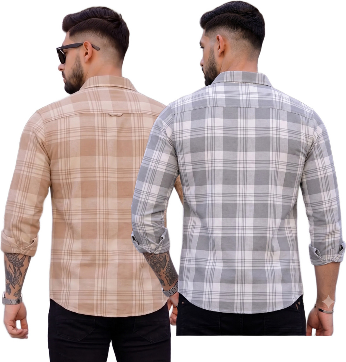 Image of drezia Men Checkered Casual Multicolor Shirt