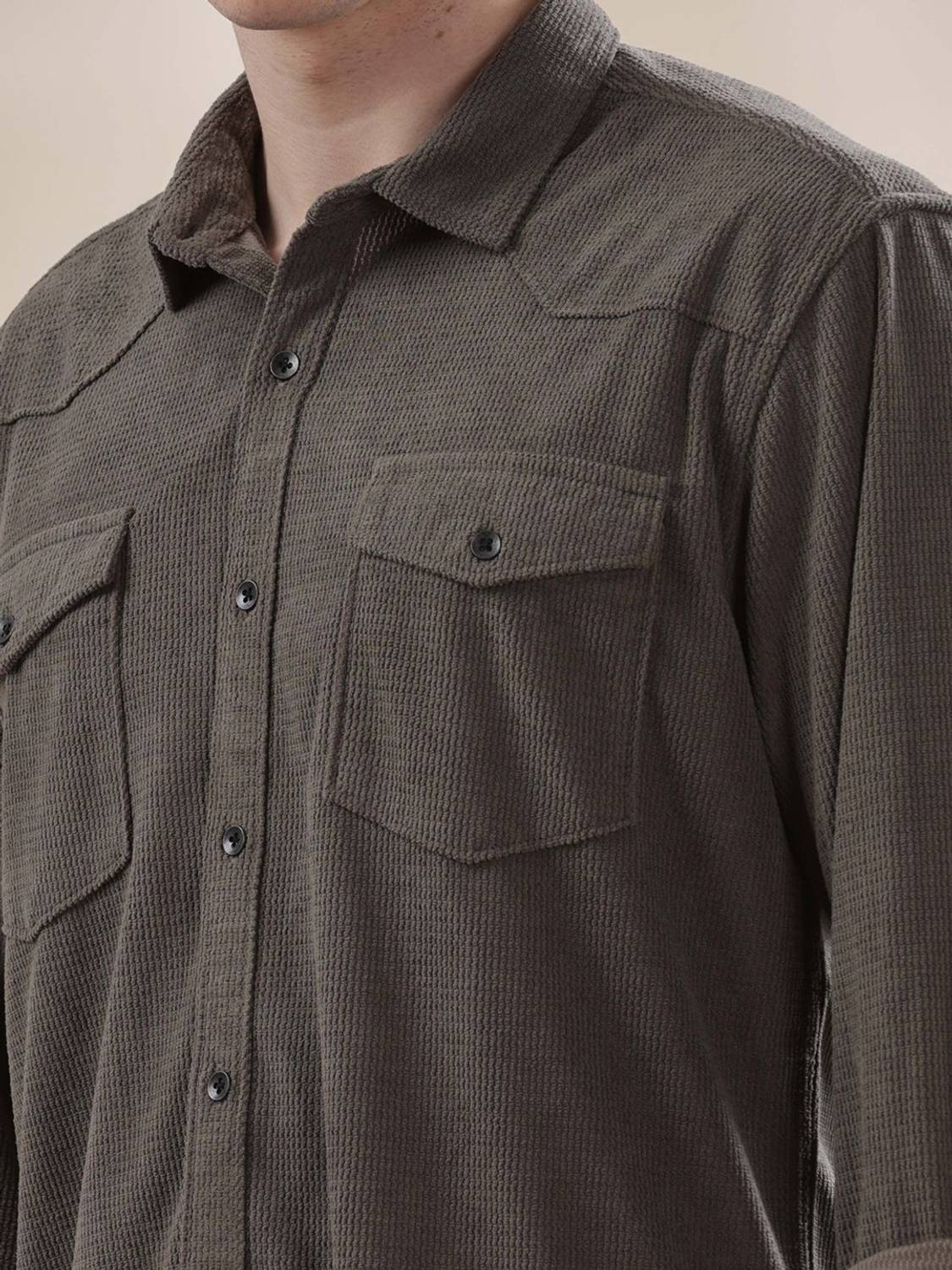 HERE&NOW Men Green Casual Shirt - Image 4