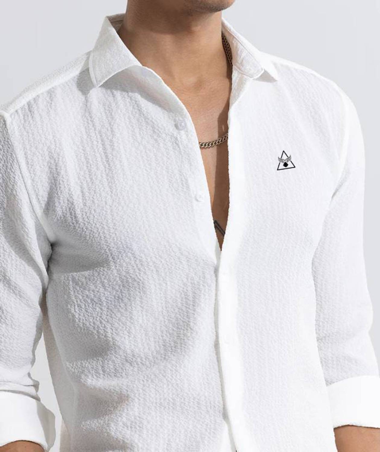 Marmic Fab Men Solid White Shirt