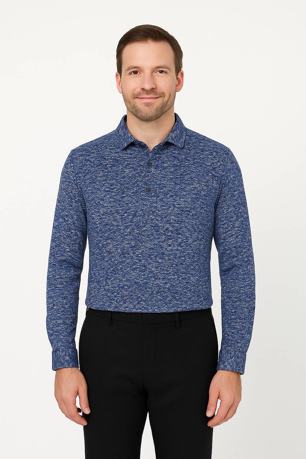 Adam Phillip Men Printed Formal Blue Shirt