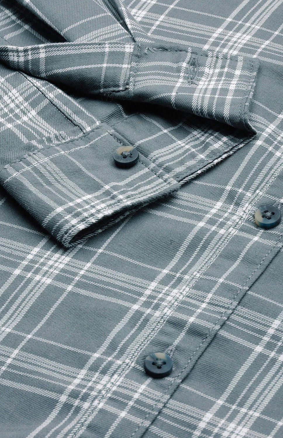 Image of FUBAR Men Checkered Casual Grey Shirt