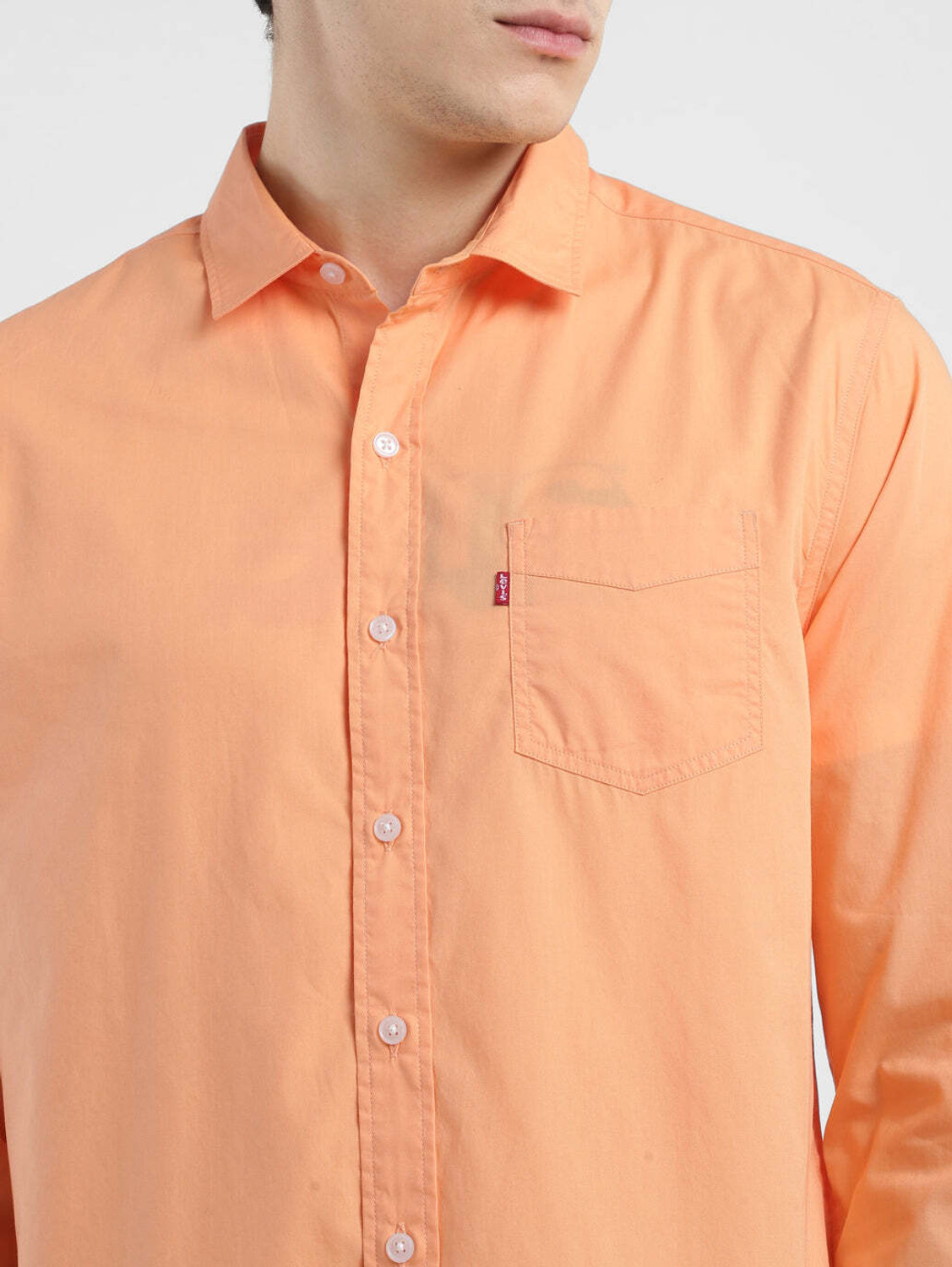 Image of LEVI'S Men Solid Casual Orange Shirt
