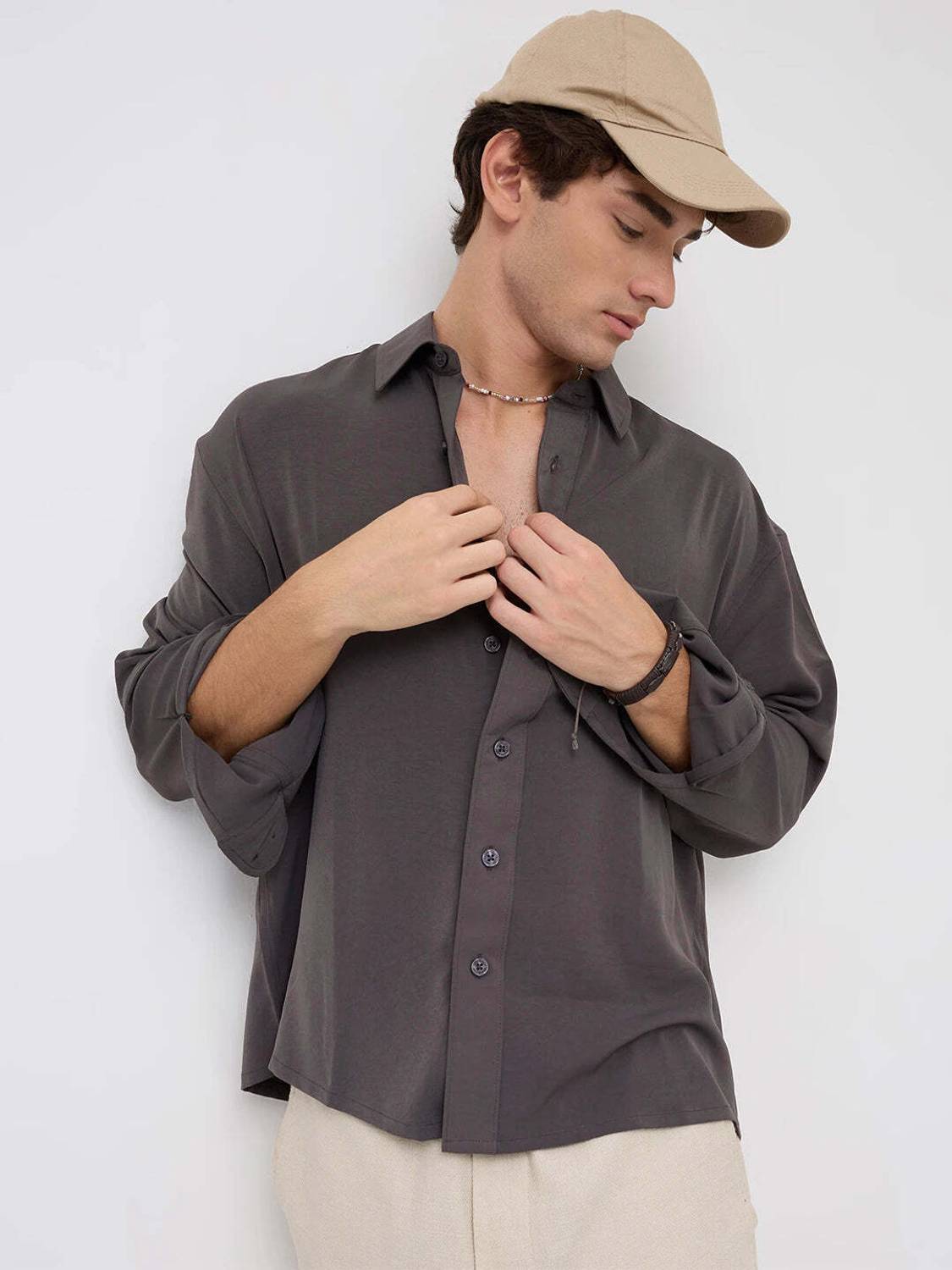 VASTRADO Men Grey Casual Shirt - Image 2
