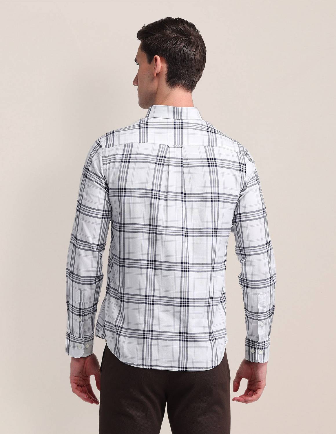 U.S. POLO ASSN. Men Checkered Casual White Shirt - Image 5