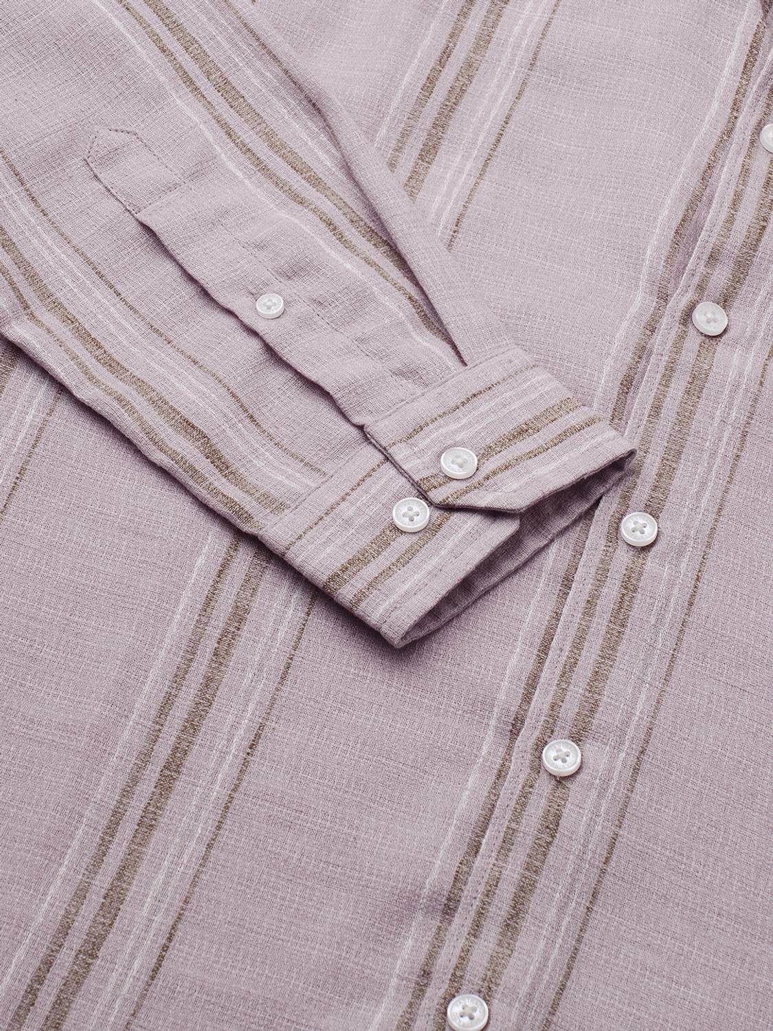 VASTRADO Men Striped Pink Shirt - Image 4