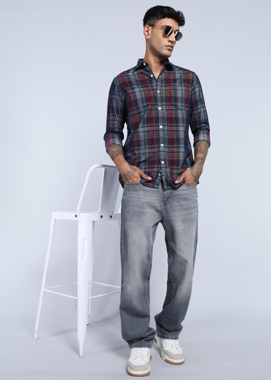 Image of Allen Solly Men Checkered Casual Multicolor Shirt