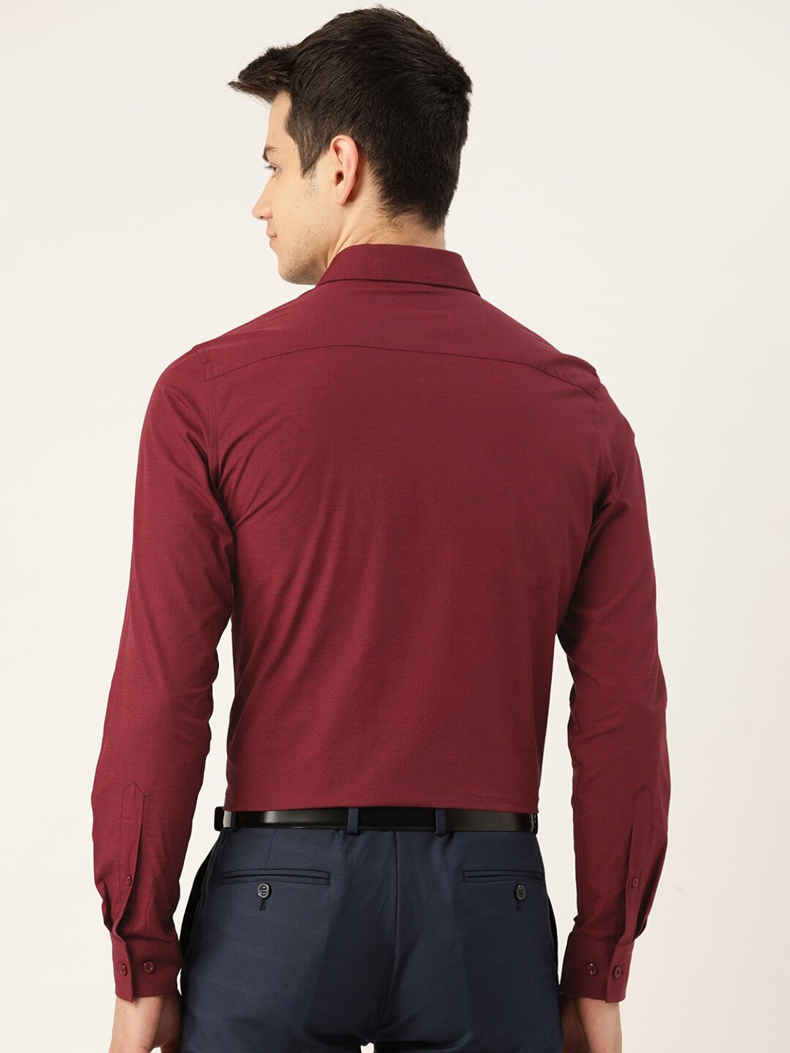 Image of United Colors of Benetton Men Solid Casual Maroon Shirt