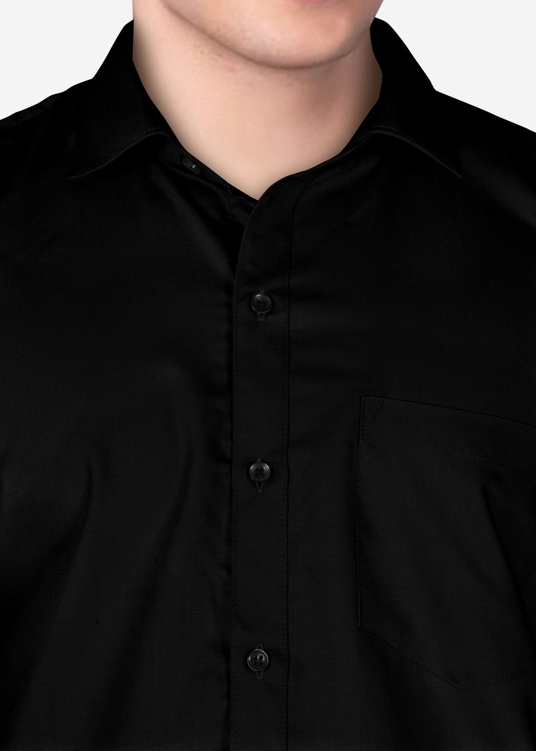 Image of FIBERMILL Men Solid Formal Black Shirt