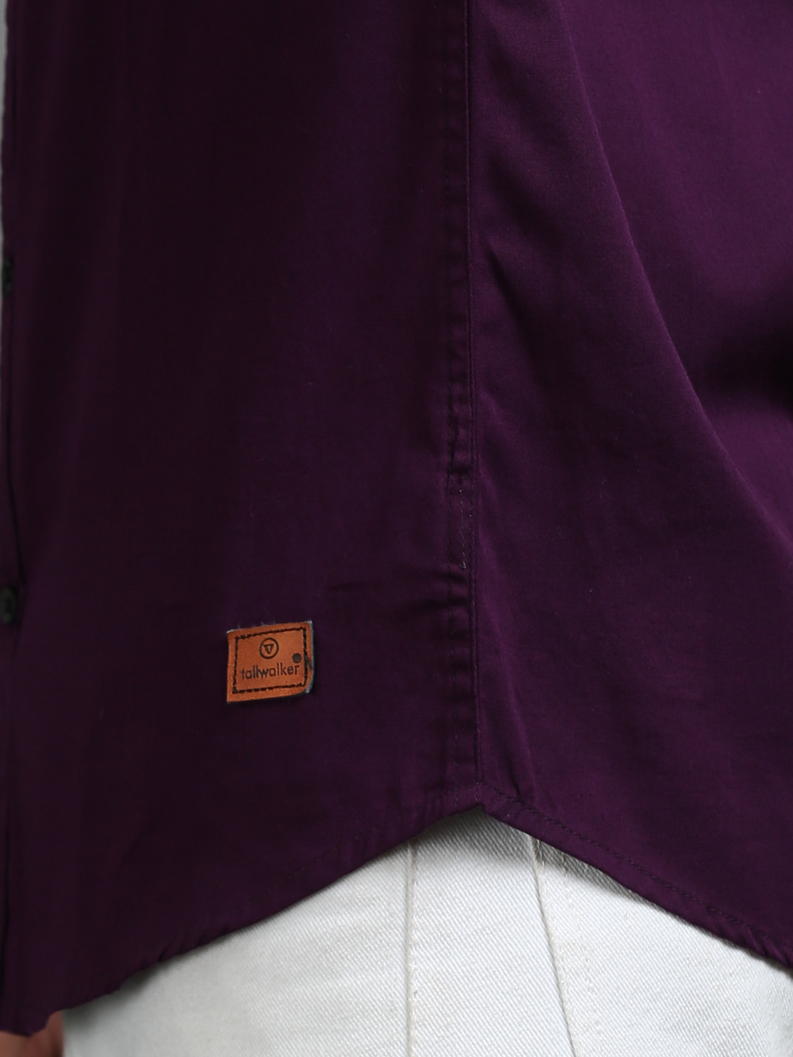 Image of tallwalker Men Solid Casual Purple Shirt